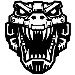 Crocodile robot head silhouette