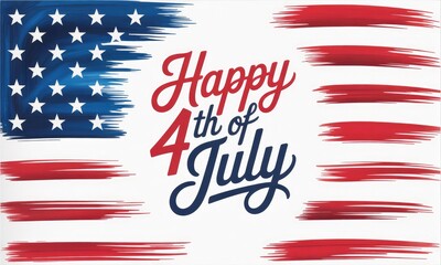 Patriotic fourth of july flag design with paint strokes