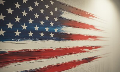 Textured national flag art red white and blue stripes stars design