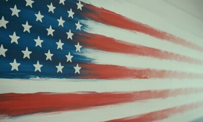 Painted american flag red white blue stripes texture patriotic background vector art