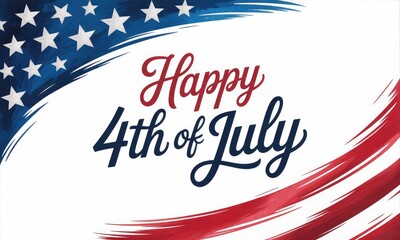 American flag happy 4th of july watercolor design