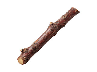 Single dark brown twig isolated on black background, Isolated On Transparent Background