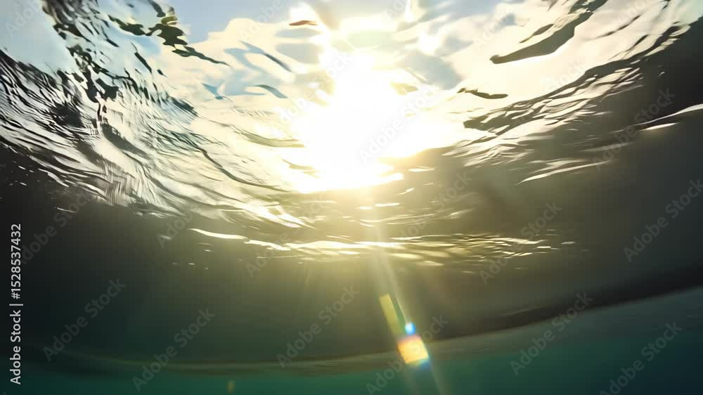 Poster sunlight filtering through calm ocean water creating serene atmosphere