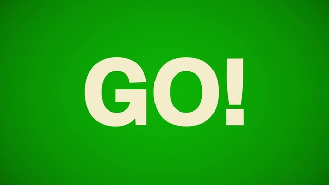 Ready, Set, Go! Simple Countdown animation. Red, yellow and green backgrounds. Concept of race, training, event, tabata, starting line.