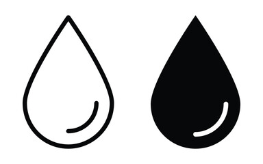 Water drop icon vector for apps and websites.
