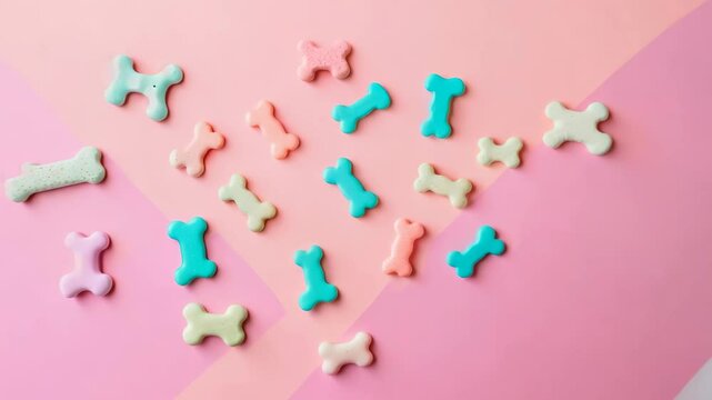 Colorful Dog Toys on Pink and Coral Background for Pets and Playtime