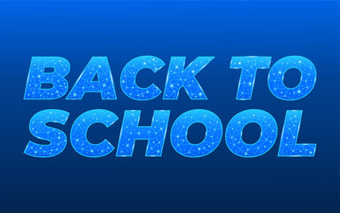 Futuristic Back to School Digital Banner Featuring Glowing Blue Polygonal Typography on Gradient Background Representing Innovation, Technology, and Modern Education Concepts for Students