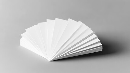 Abstract white paper fan shape, minimal design, clean background.