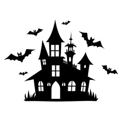 halloween castle vector illustration