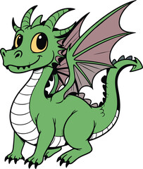 Fototapeta premium green dragon cartoon