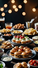 Gourmet Burger Feast with Savory Sides