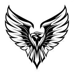 "An abstract, minimalist eagle logo with lightning wings for a competitive mobile gaming team, in blue and silver colors."




