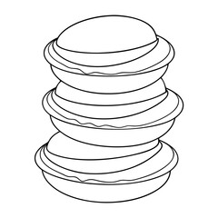 Macaron Stack – Elegant Line Drawing Vector Icon