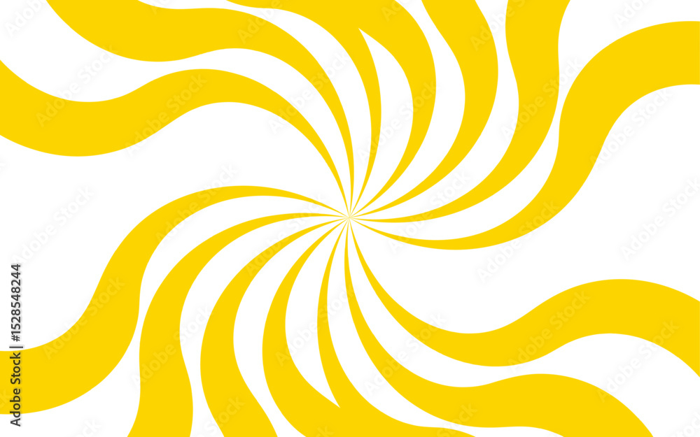 Poster Abstract vivid spiral pattern featuring alternating orange and white wavy radial lines. Dynamic, hypnotic vortex effect. Swirling lines twist outward with curvature with motion and energy.