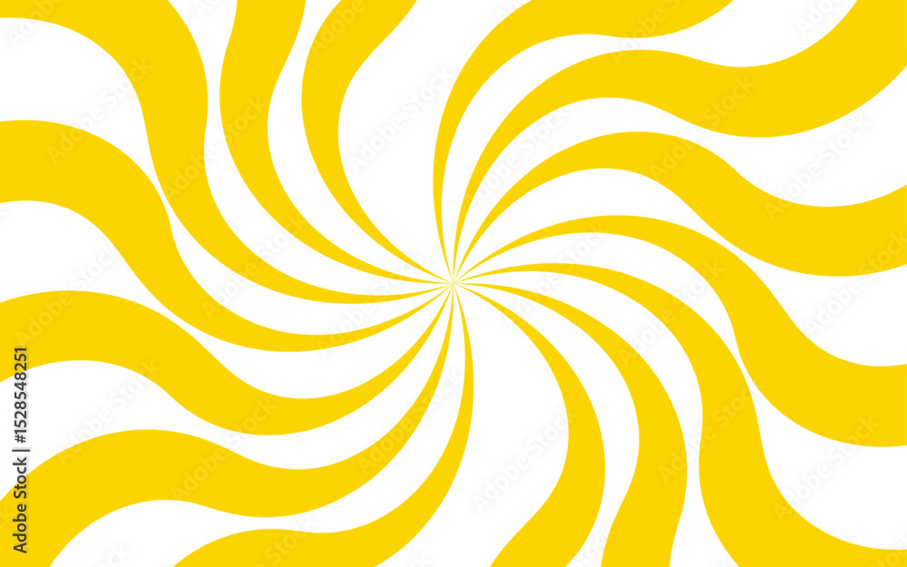 Poster abstract vivid spiral pattern featuring alternating orange and white wavy radial lines. dynamic, hyp