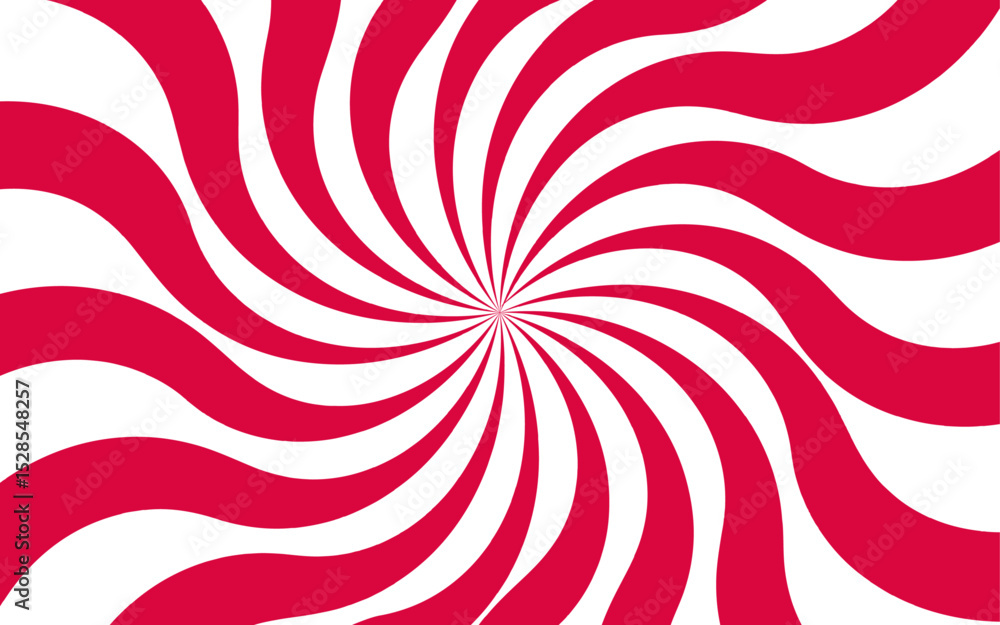 Poster Abstract vivid spiral pattern featuring alternating orange and white wavy radial lines. Dynamic, hypnotic vortex effect. Swirling lines twist outward with curvature with motion and energy.