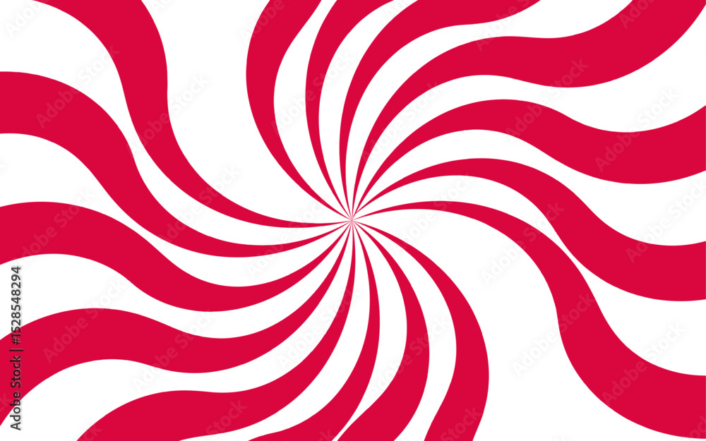 Aufkleber Abstract vivid spiral pattern featuring alternating orange and white wavy radial lines. Dynamic, hypnotic vortex effect. Swirling lines twist outward with curvature with motion and energy.