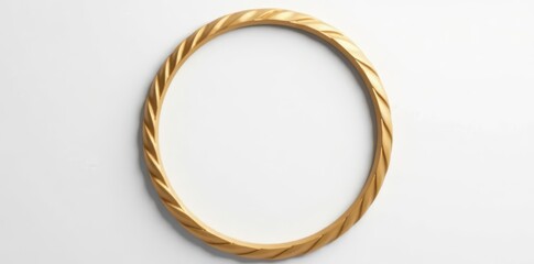 Elegant gold circular frame isolated on white background , certificate, picture