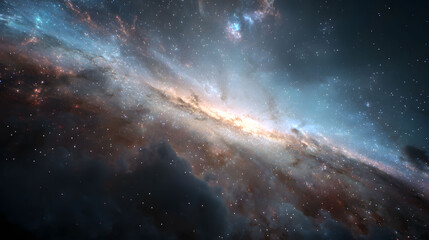 Fototapeta premium Stunning High-Resolution Image of a Nebula and Starfield in Outer Space