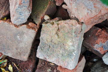 Red bricks. One of the materials for making a house