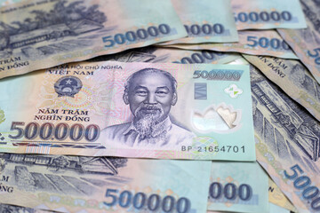 Five hundred thousand dong banknotes