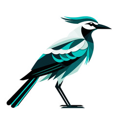 Fototapeta premium Abstract Bird Art- Modern Teal Blue Bird Illustration- Minimalist Bird Design for Wall Art- Geometric Bird Print- Stylish Home Decor- Artistic Bird Image