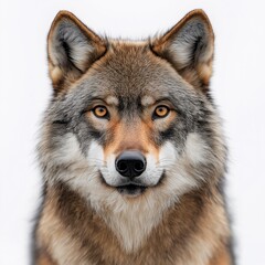 Majestic Lone Wolf in Natural Habitat. Fierce Wild Animal Portrait with Sharp Eyes and Photorealistic Detail