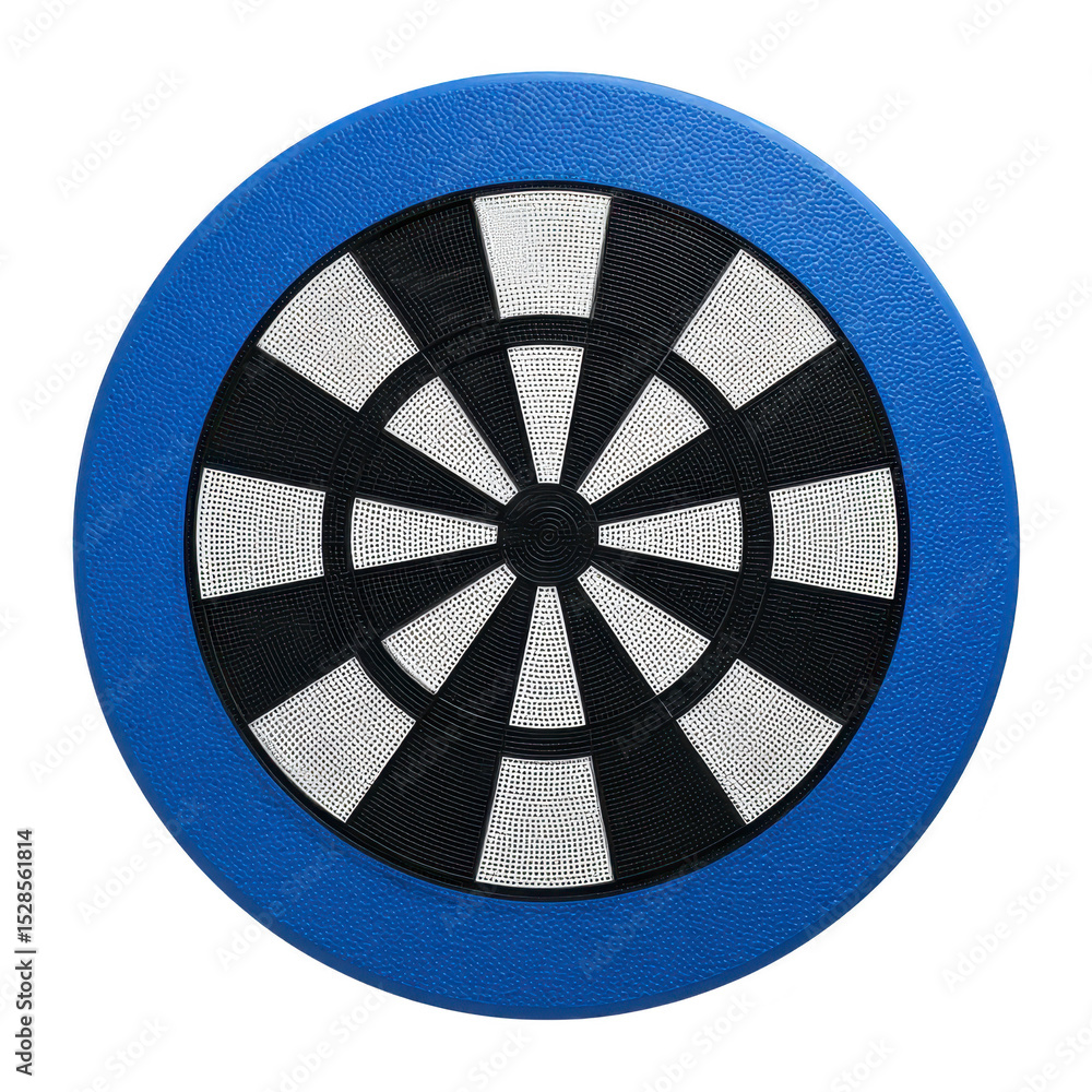 Poster blue and black dartboard with circular design and alternating black and white segments. dartboard ha