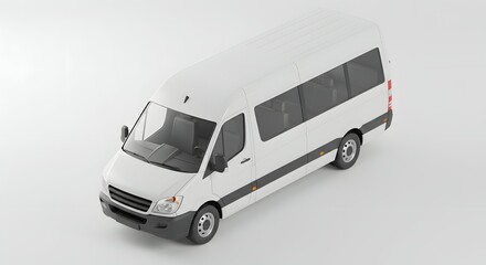 White Passenger Van: Clean, Isolated, and Ready for Transport
