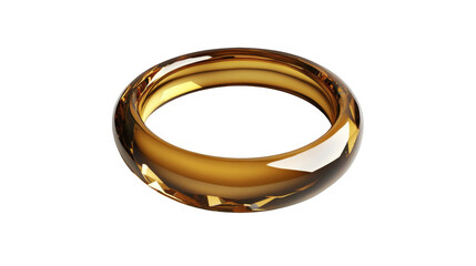 Amber-Colored Glass Bangle Bracelet on a transparent background, PNG image, PNG file.