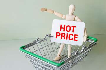 Financial concept meaning Hot Price with inscription on the sheet.