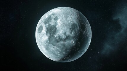 Fototapeta premium Icy snow-covered planet isolated on black space background