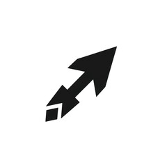 This features black, hand drawn arrow pointing diagonally upward to right, with rough, sketchy style. arrow has dynamic and energetic appearance, suggesting movement or direction