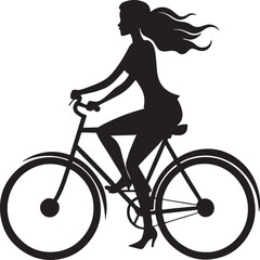 Fototapeta premium Woman cycling silhouette isolated on white background