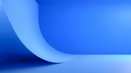 Abstract Blue Background With Gradient Lighting And Curved Shapes