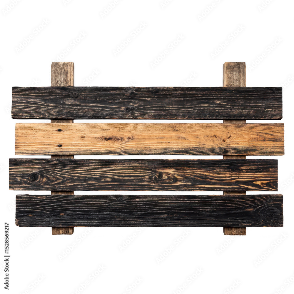 Poster rustic wooden pallet with mix of dark and light wood planks, showcasing weathered texture and natura