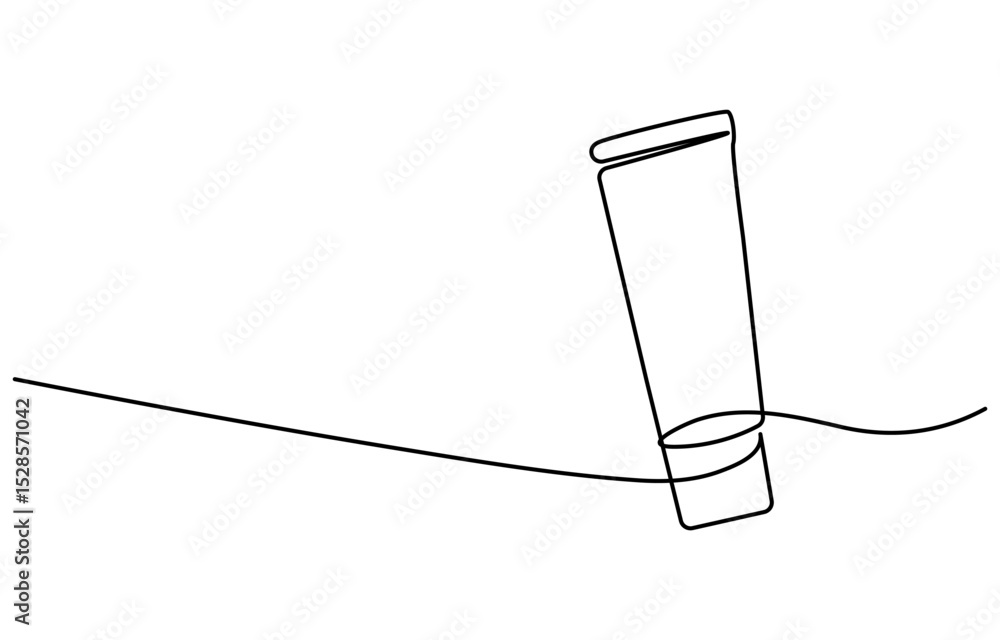 Poster moisturizer web banner with continuous line icon.cream glass jar mockup featuring smart object editi
