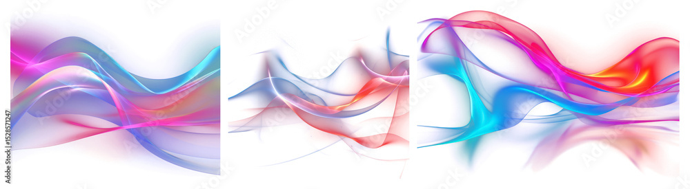 Canvas Prints png vibrant abstract colorful waves, element set on transparent background
