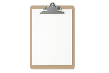 Blank white clipboard hovering against transparent backdrop, waiting for key details and annotations