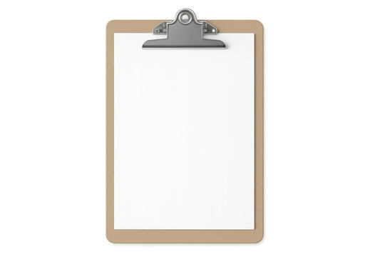 Blank white clipboard hovering against transparent backdrop, waiting for key details and annotations