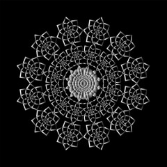 Intricate Black and White Mandala Design