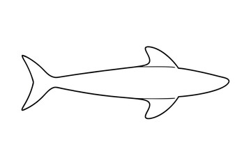 Simple line drawing of a shark ocean animal