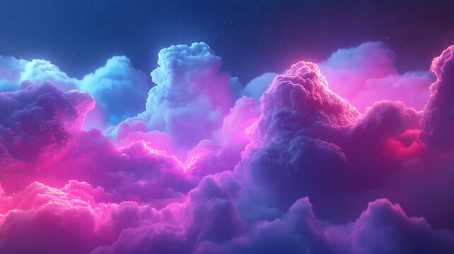 Pink and blue hued digital cloud representing the power of in cloud optimization algorithms