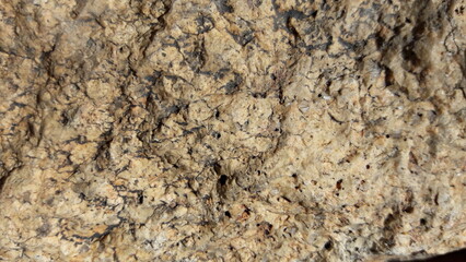 Natural Rock Texture Macro, Brown Yellow Black, Geology Or Background