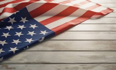 American flag on wood background patriotic image copy space