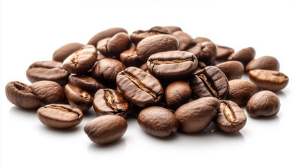 Naklejka premium coffee beans on white background