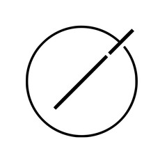 Simple graphic of a circle with a diagonal line through it, indicating a prohibition or cancellation.