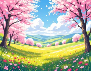 Light clouds drift across a bright summer sky with animation feel