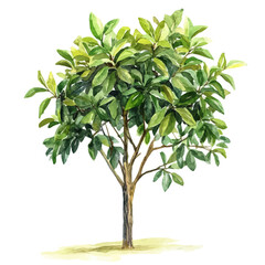 watercolor of A Chinese Pistache Tree, vector high quality, isolated on a white background.