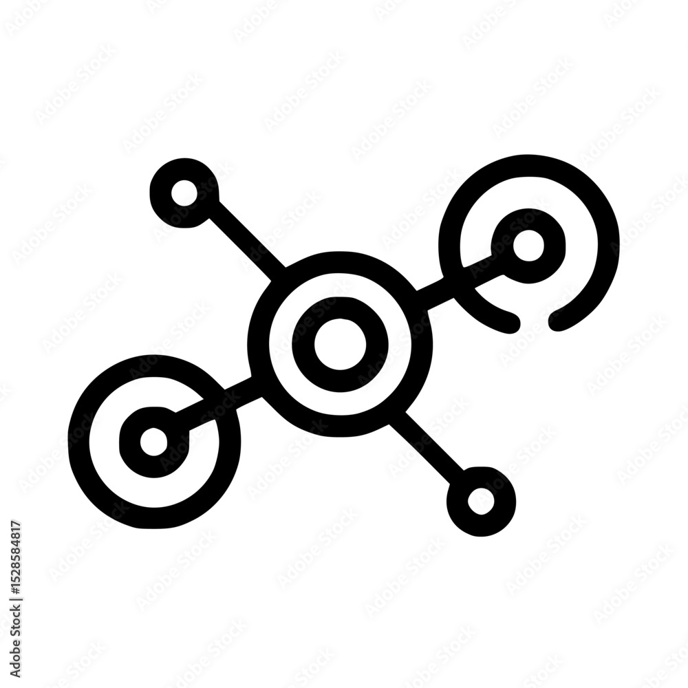 Poster abstract network diagram illustrating interconnected nodes and data flow.